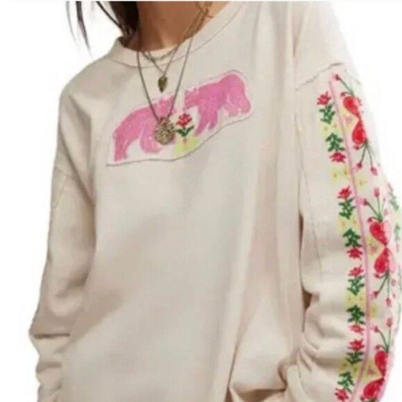 Free People All My Heart Embroidered Tee 🩷 XS - Picture 8 of 11